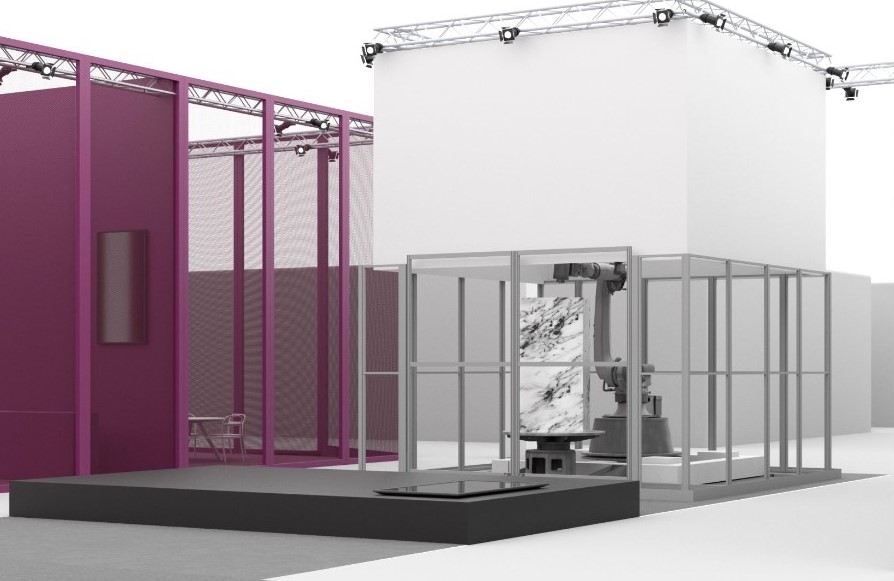 Le dita incrociate di “Fragment” alla Marmomac. Creatività e tecnologia DONATONI all’opera in fiera